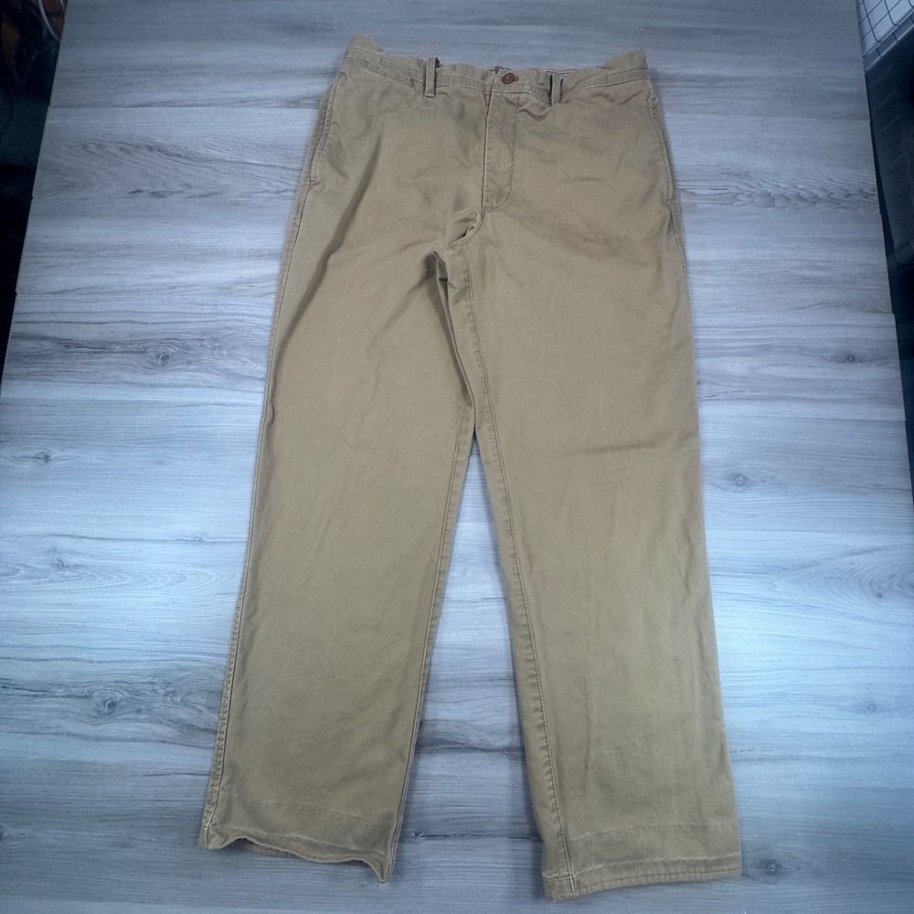 Timberland Mens Chino Pants 36x32‎ Khaki Tan Cotton Straight Leg Workwear Casual